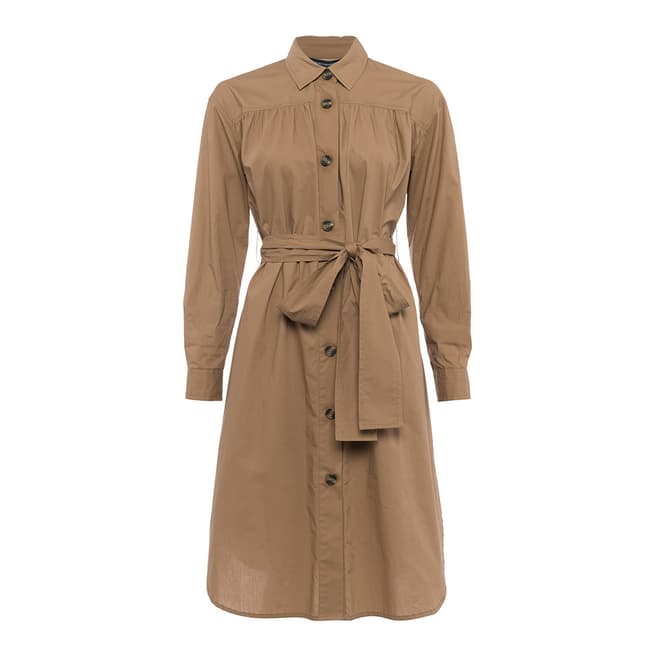 French Connection Beige Southside Cotton Dress