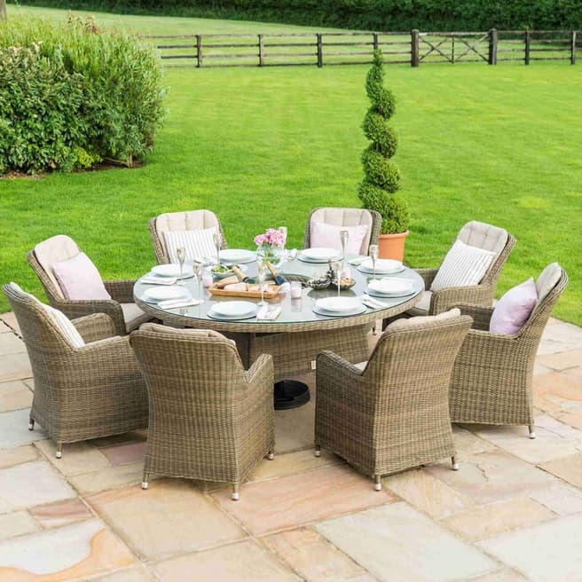 Maze SAVE £550 - Winchester 8 Seat Round Ice Bucket Dining Set with Venice Chairs & Lazy Susan