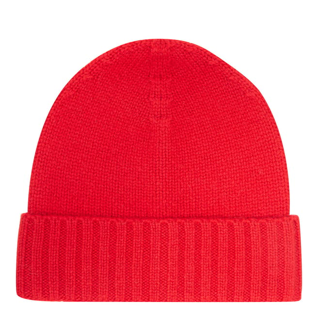 Laycuna London Red Cashmere Ribbed Hat