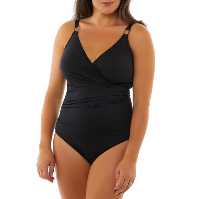 Seaspray Black Lauren Classic Draped Swimsuit