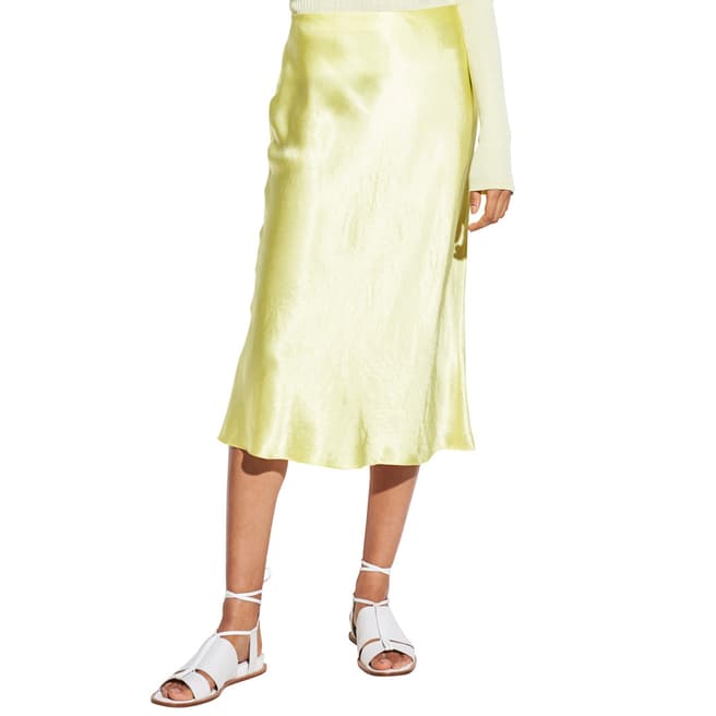 Vince Yellow Midi Slip Skirt