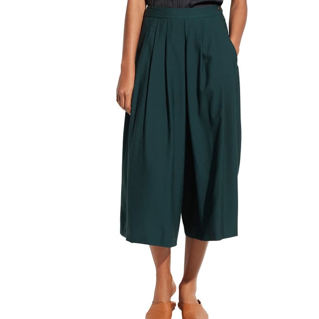 Vince Forest Green Pleated Culottes