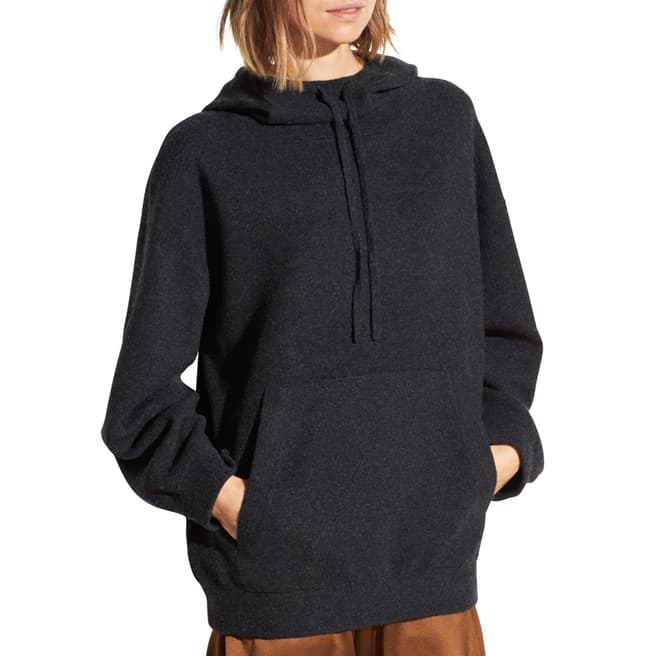Vince Black Double Layer Cashmere Hoodie