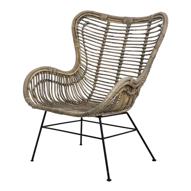Hill Interiors The Bali Collection Full Rattan Wing Chair