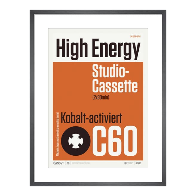 Neil Stevens Cassette - High Energy 36x28cm Framed Print
