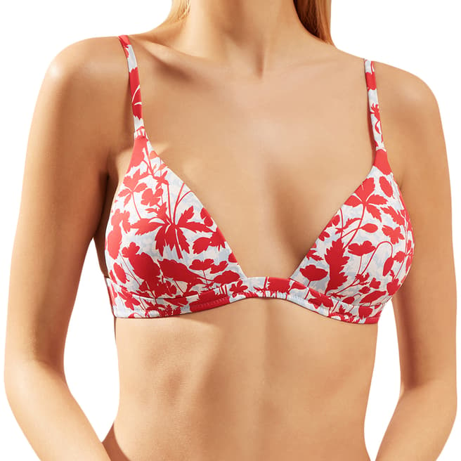 Heidi Klein Red Quincy Bay Triangle Bikini Top