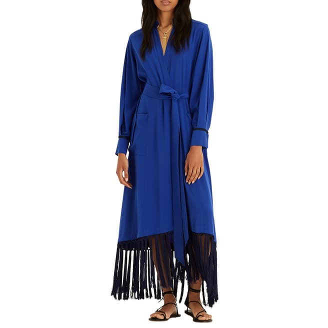 Amanda Wakeley Bright Blue Silk Coat Dress