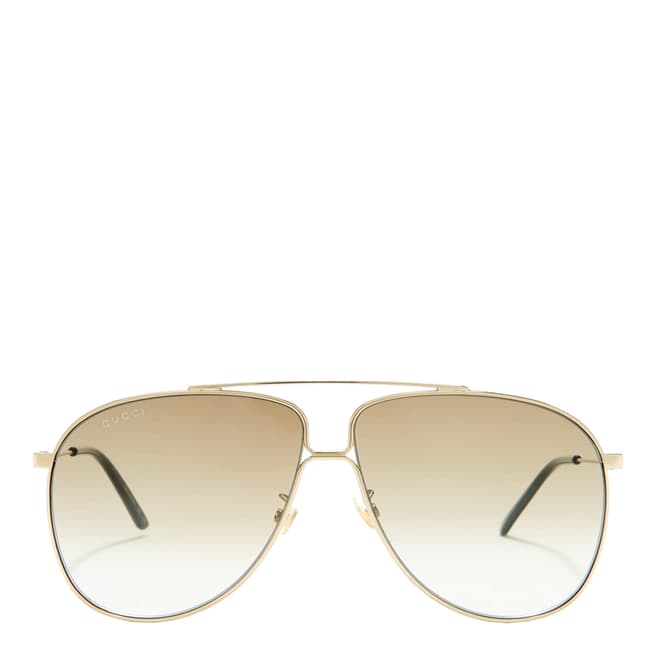 Gucci Men's Gold Gucci Sunglasses 56mm