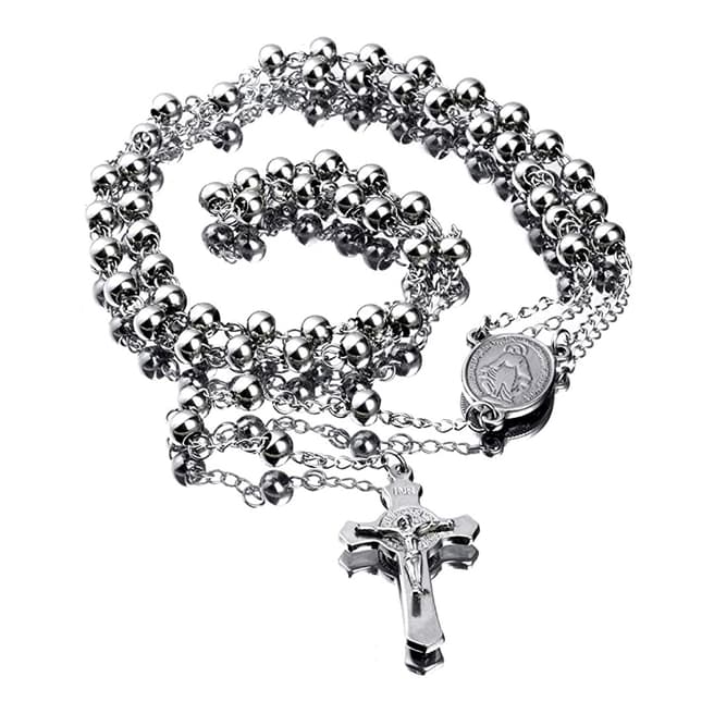 Stephen Oliver Silver Plated Rosary Necklace