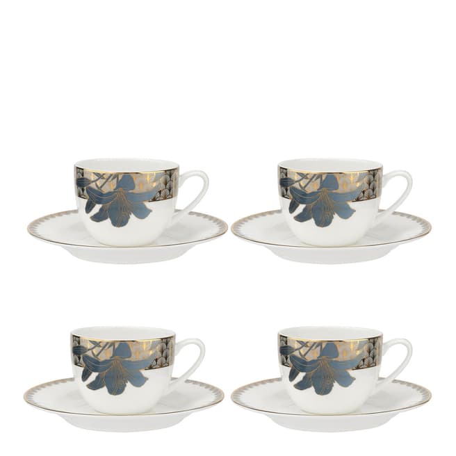 Portmeirion Set of 4 Teacups & Saucers