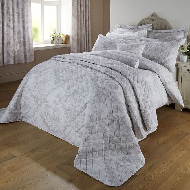 Patricia Rose Toile Double Duvet Cover, Grey