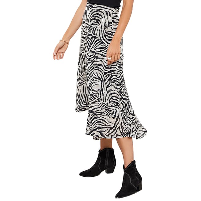 Mint Velvet Naomi Zebra Print Midi Skirt
