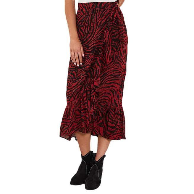 Mint Velvet Naomi Zebra Wrap Midi Skirt