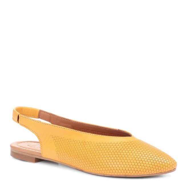 JONES BOOTMAKER Yellow Remi Leather Flat Shoes