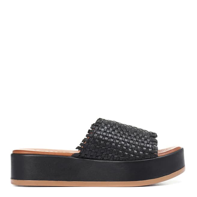 JONES BOOTMAKER Black Sia Platform Leather Sandals