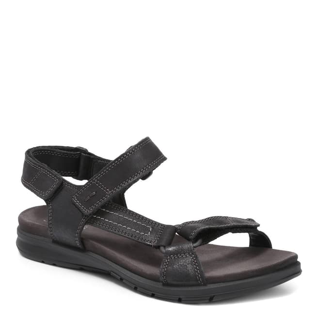 JONES BOOTMAKER Black Impad Leather Sandals