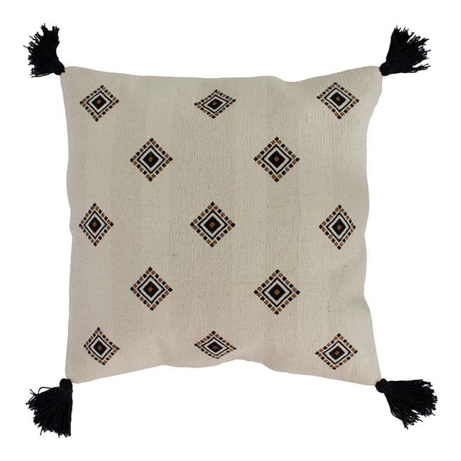 Riva Home Ivory/Black Monterey Polyester Filled Cushion, 50x50cm