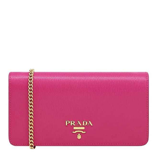 Prada Fuchsia Pink Leather Crossbody Bag