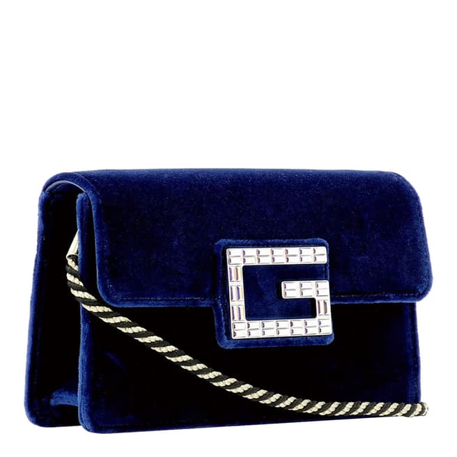 Gucci Navy Broadway Velvet Crossbody Bag