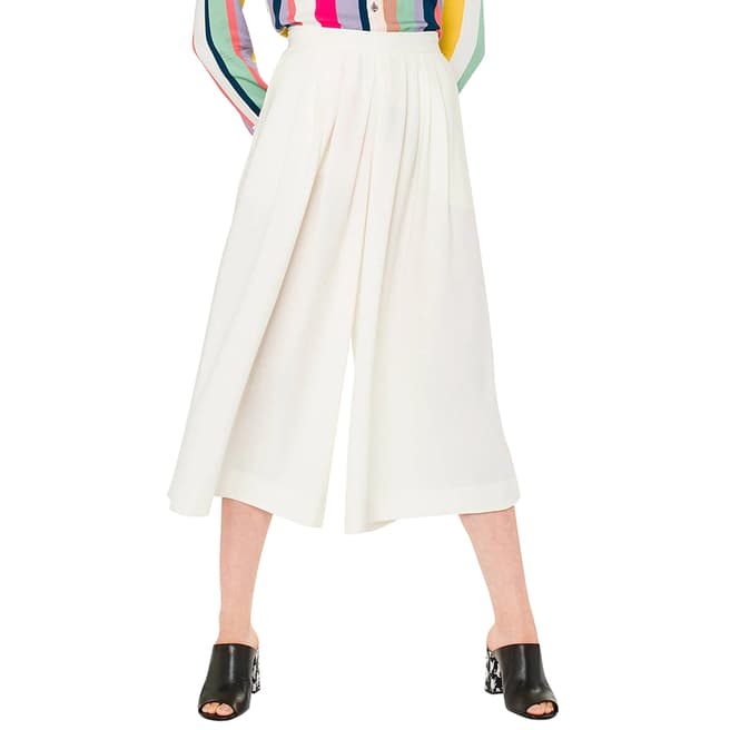PAUL SMITH Off White Cropped Wool Culottes