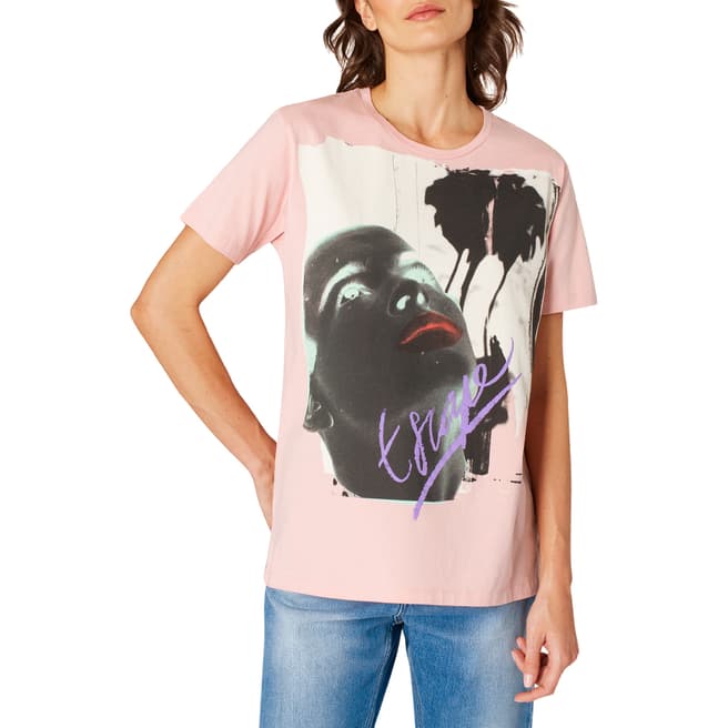 PAUL SMITH Pink Printed Cotton T-Shirt