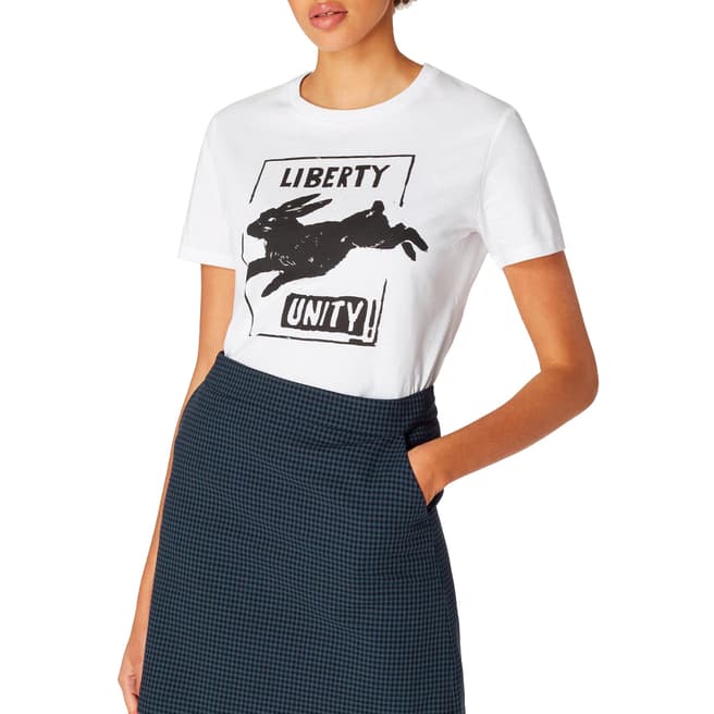 PAUL SMITH White Liberty Cotton T-Shirt