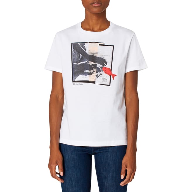 PAUL SMITH White Graphic Cotton T-Shirt