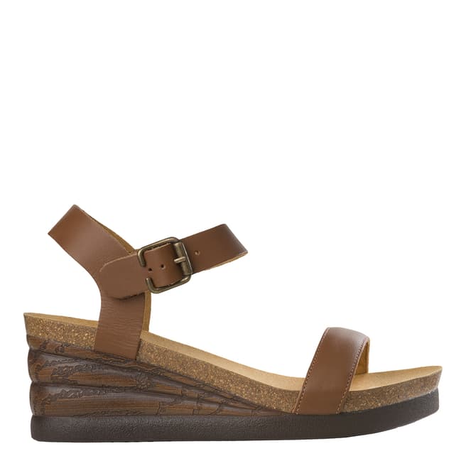 Scholl Brown Ninfea Leather Platform Sandals