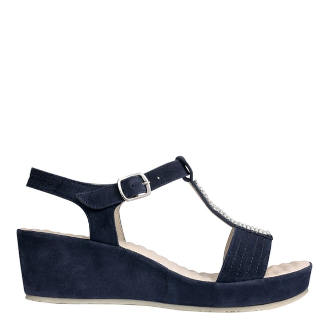 Scholl Navy Blue Suede Catelyn Sandals