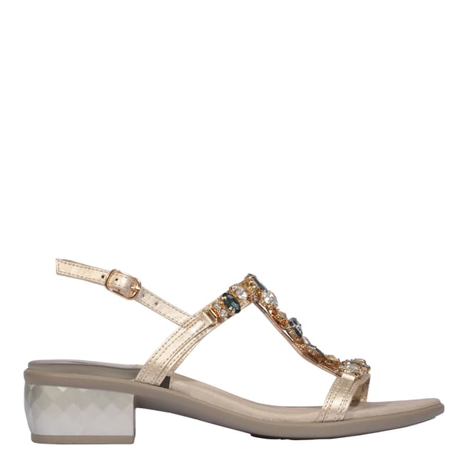 Scholl Platinum Gold Kermesse Jewelled Sandals