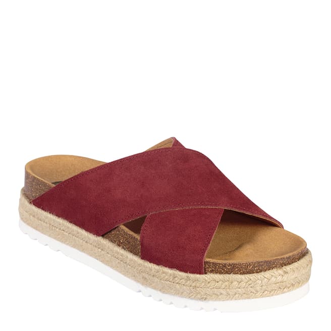 Scholl Ruby Red Suede Malindy Cross Sandals