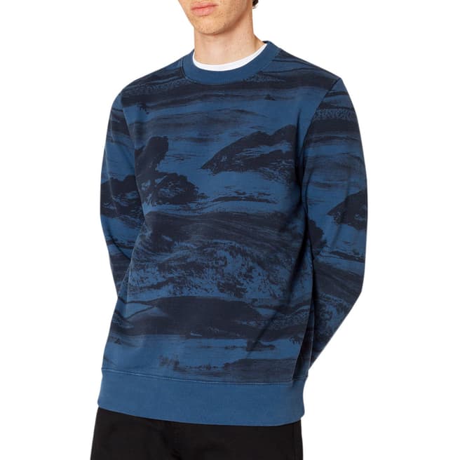 PAUL SMITH Blue Print Sweatshirt