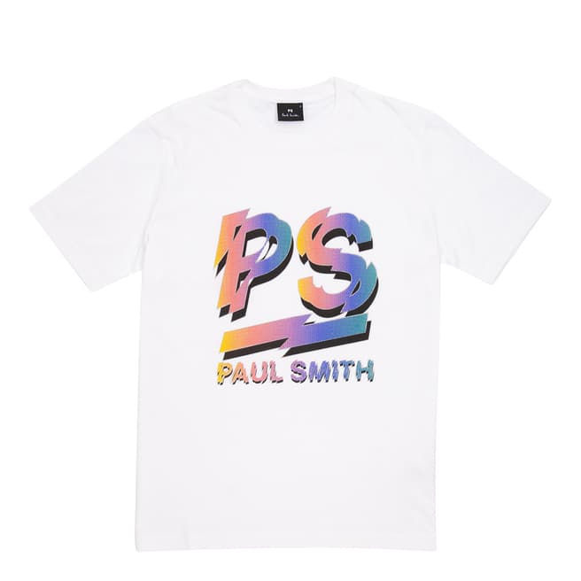 PAUL SMITH White Retro Logo Regular T-Shirt