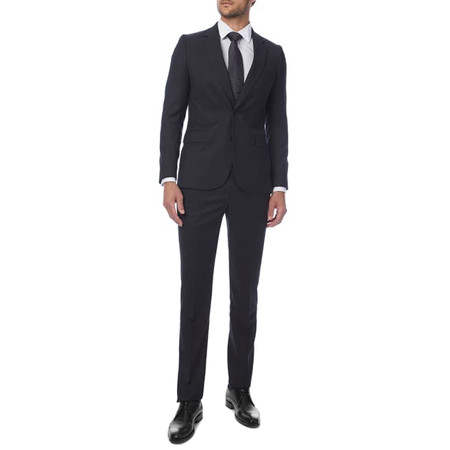 PAUL SMITH Black Textured Tailored Fit Suit
