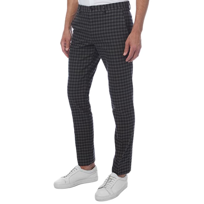 PAUL SMITH Black Check Mid Fit Chinos