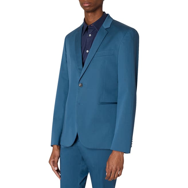 PAUL SMITH Cobalt Buggy Lined Stretch Suit Jacket