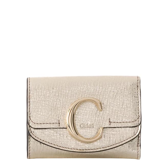 Chloe Pale Gold Mini Trifold Wallet