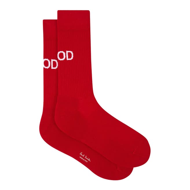 PAUL SMITH Red Good Logo Socks