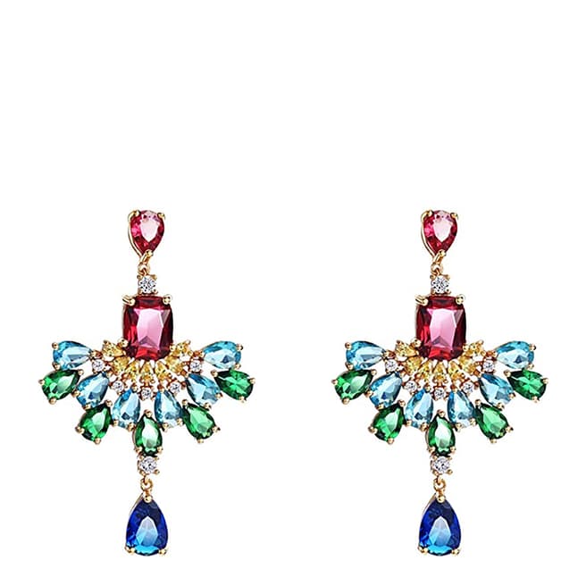 Chloe Collection by Liv Oliver 18K Gold Plated Multi Chandelier Earrings
