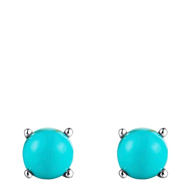 Liv Oliver Silver Plated Turquoise Stud Earrings