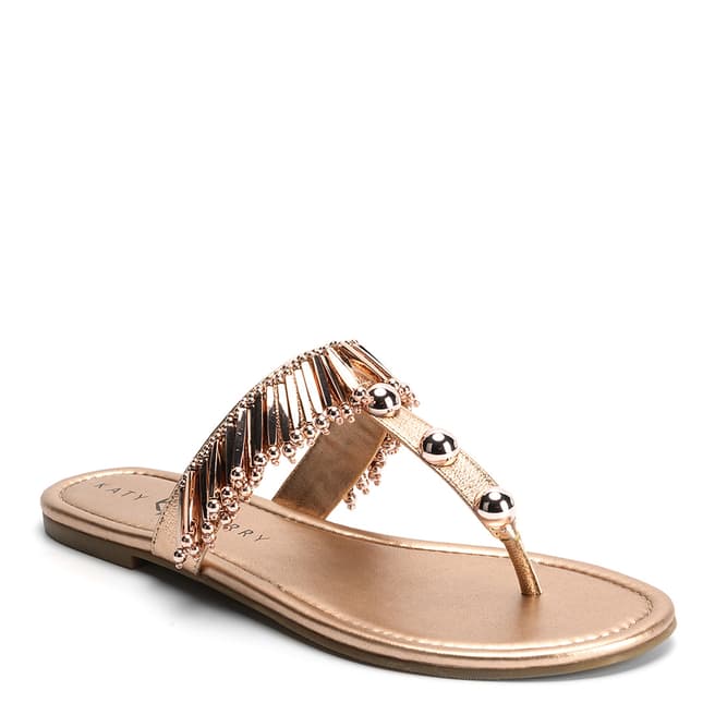 Katy Perry Rose Gold Leather The Brenna Metallic Sandals