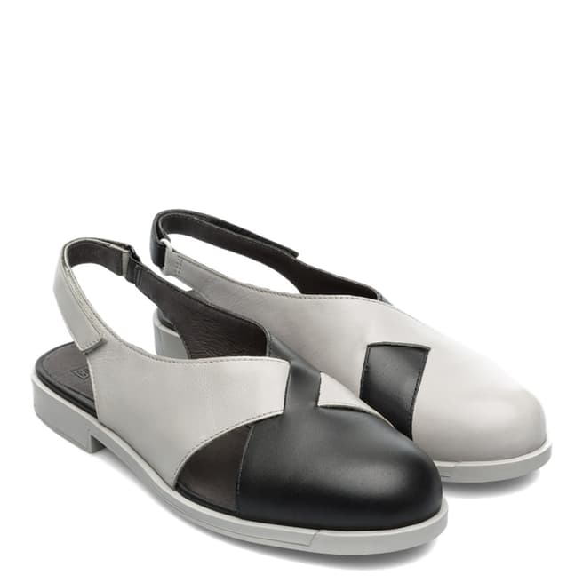 Camper Grey & Black TWINS Slingback Shoes