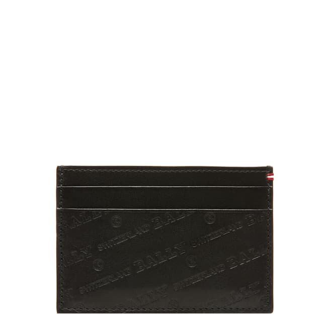 BALLY Black Logo Oblique Business Card Holder