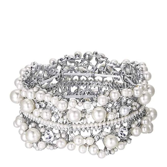 Liv Oliver Silver Pearl & Crystal Bracelet