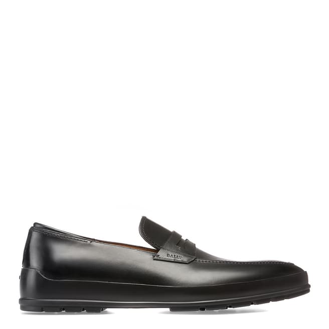 BALLY Black Leather Relon Loafer