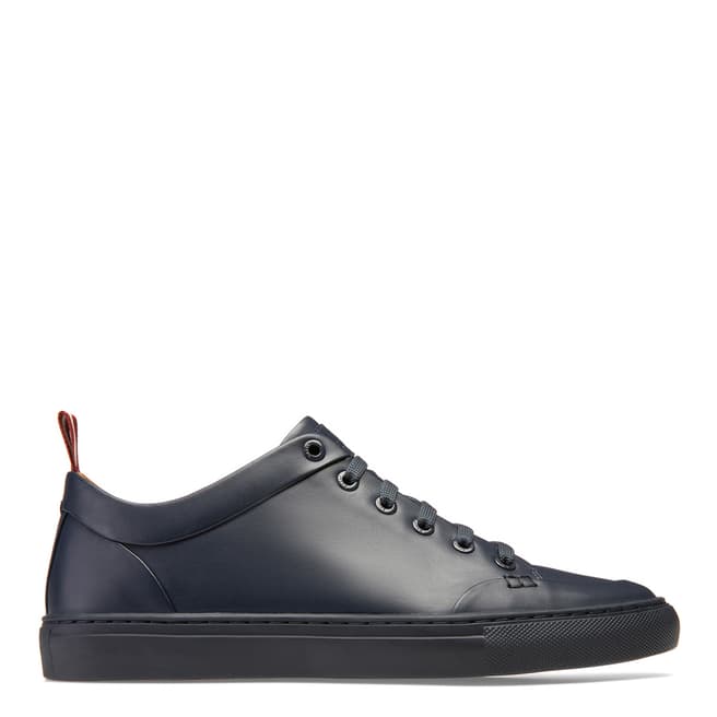 BALLY Navy Leather Helliot Low Top Trainers