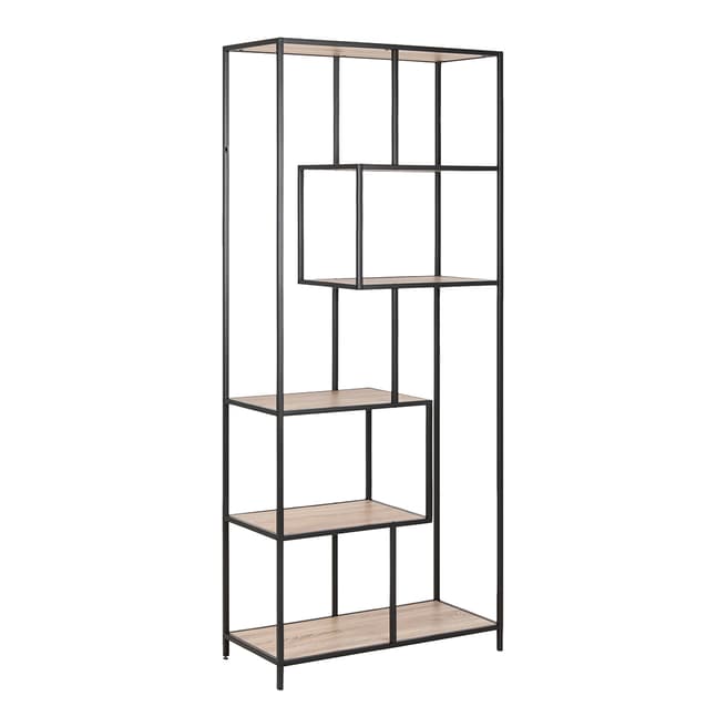Scandi Luxe Seaford 4 Shelf Bookcase, Light Oak
