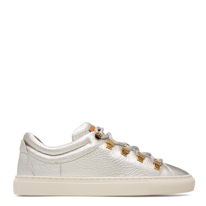 BALLY Silver Metallic Leather Heidy Trainers