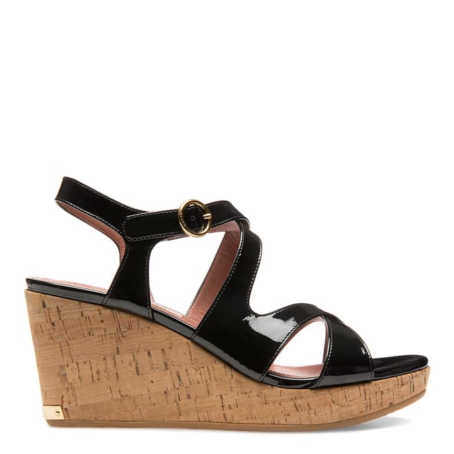 BALLY Black Patent Leather Camelye Wedge Sandal