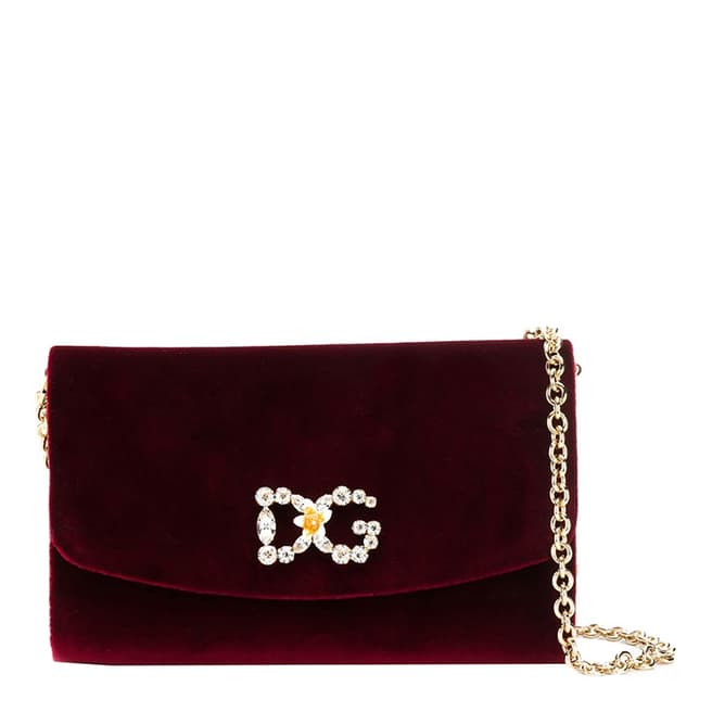 Dolce & Gabbana Burgundy Dauphine Crossbody Bag 